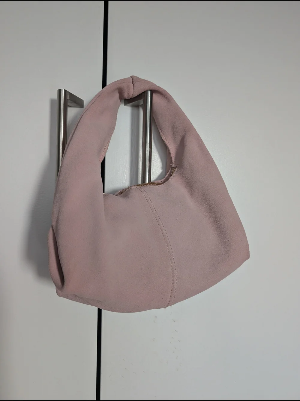 Aqua Pink Suede Hobo Hand Bag Women's Small